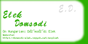 elek domsodi business card